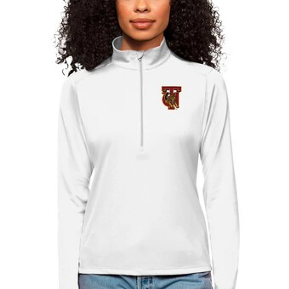 Women's Antigua Tuskegee Golden Tigers Tribute Quarter-Zip Pullover Top
