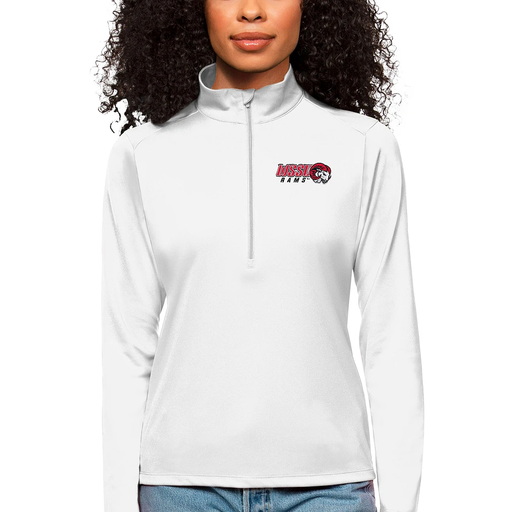 Women's Antigua Winston-Salem State Rams Tribute Quarter-Zip Pullover Top