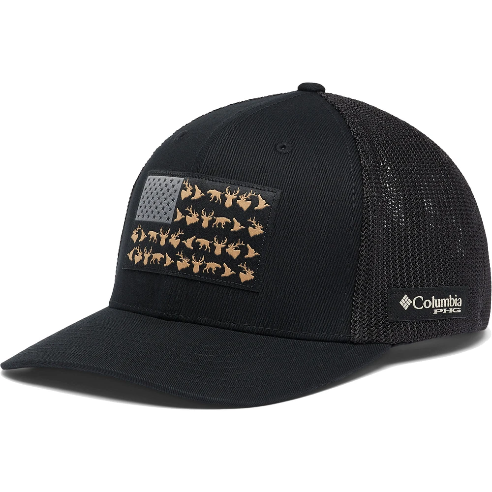 Men's Columbia Black PHG Game Flag Flex Hat