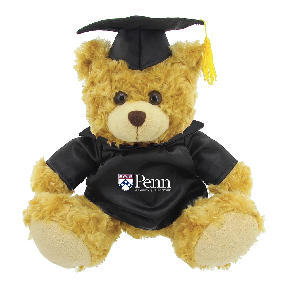 Black/Brown Pennsylvania Quakers 12'' Graduation Plush Bear
