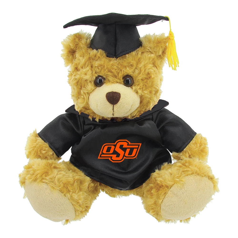 Black/Brown Oklahoma State Cowboys 12'' Graduation Plush Bear