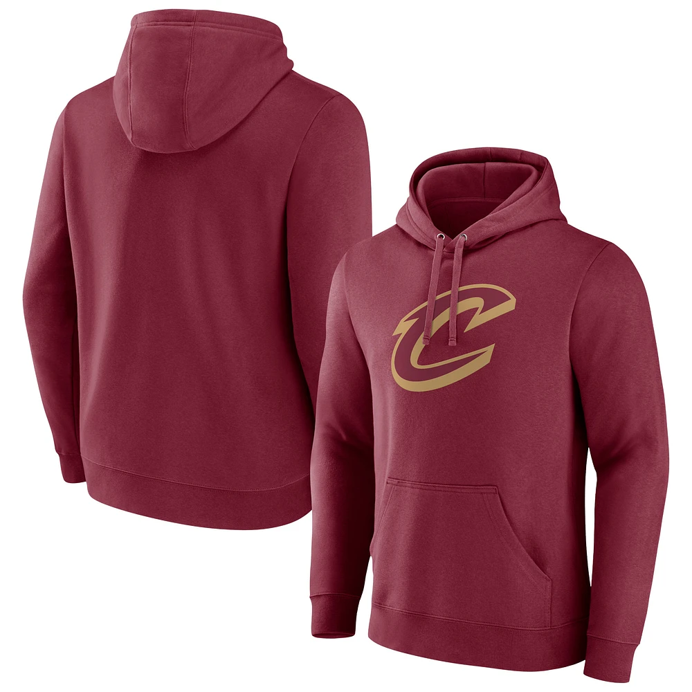 Men's Wine Cleveland Cavaliers Primary Logo Pullover Hoodie