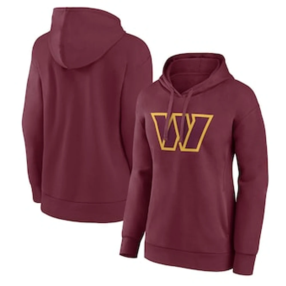 Women's Fanatics Burgundy Washington Commanders Team Primary Logo Pullover Hoodie