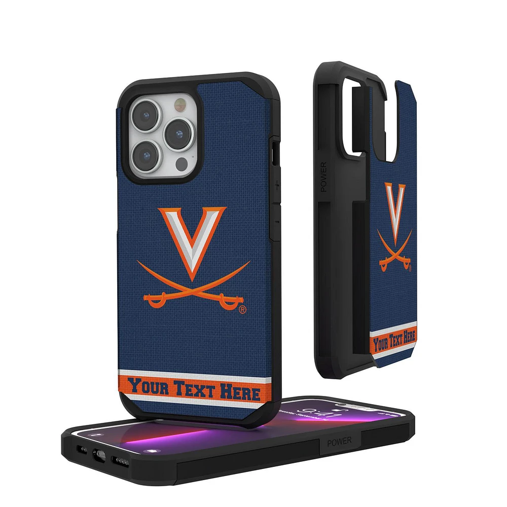 Virginia Cavaliers iPhone Stripe Personalized Rugged Case