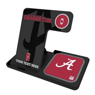 Alabama Crimson Tide Primary Logo Personalized 3-In-1 Wireless Charger
