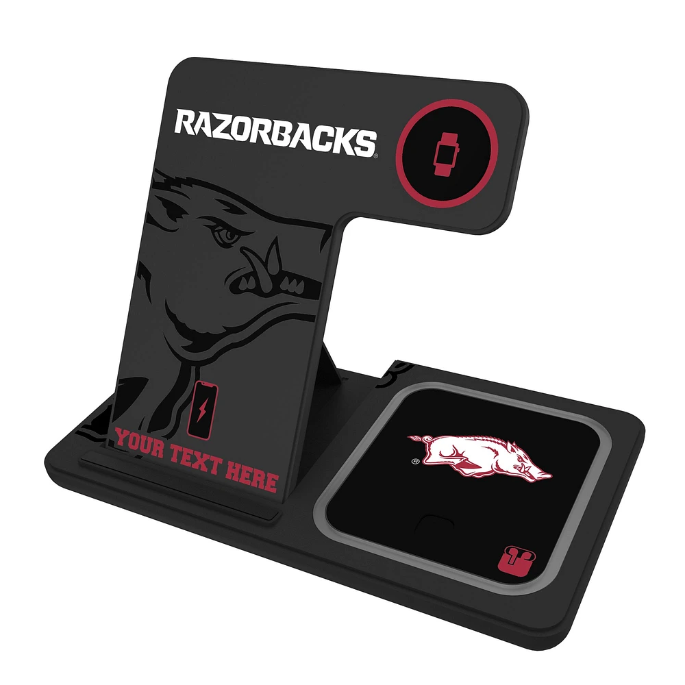 Arkansas Razorbacks Personalized 3-In-1 Wireless Charger
