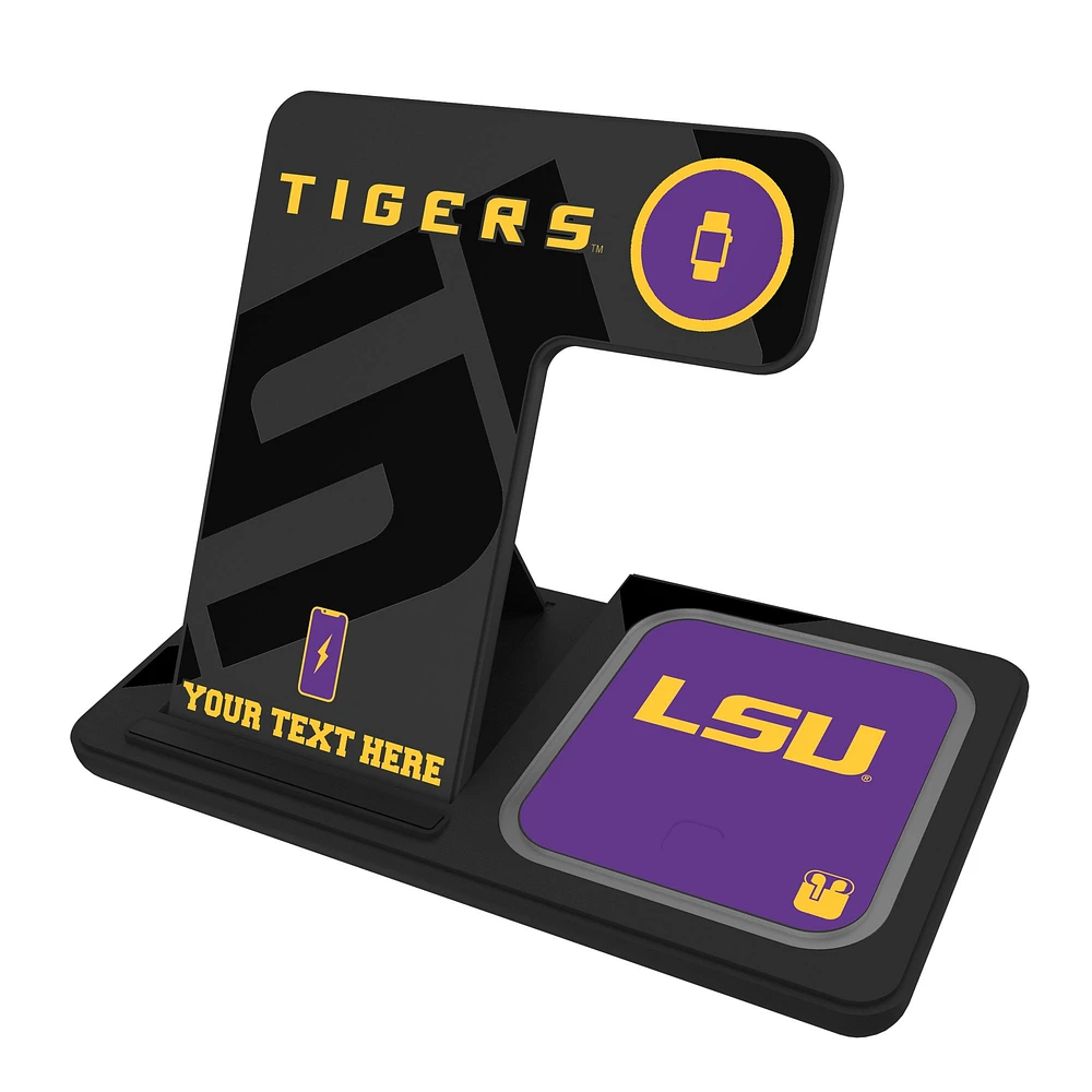 LSU Tigers Personalized 3-In-1 Wireless Charger