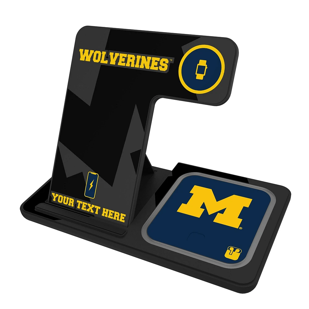Michigan Wolverines Personalized 3-In-1 Wireless Charger