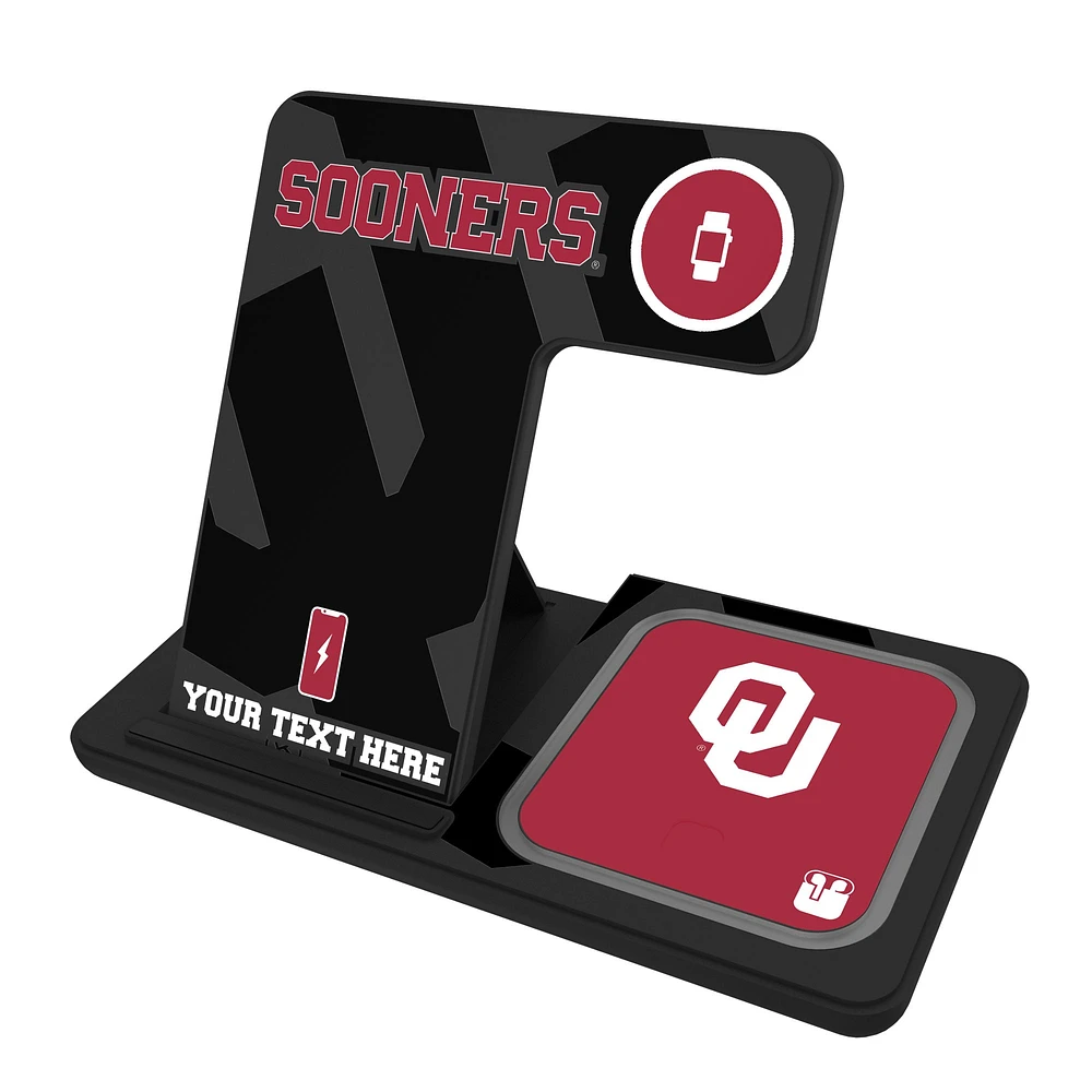 Oklahoma Sooners Personalized 3-In-1 Wireless Charger