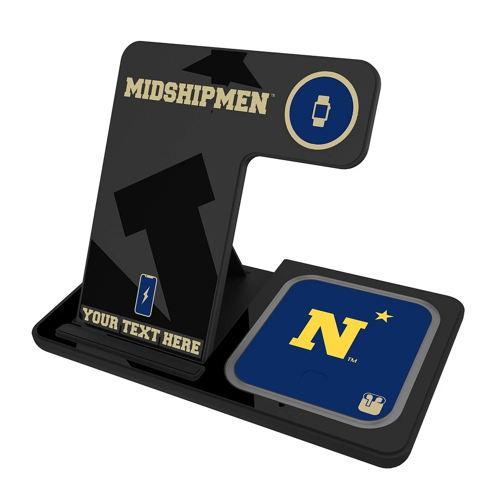 Navy Midshipmen Personalized 3-In-1 Wireless Charger