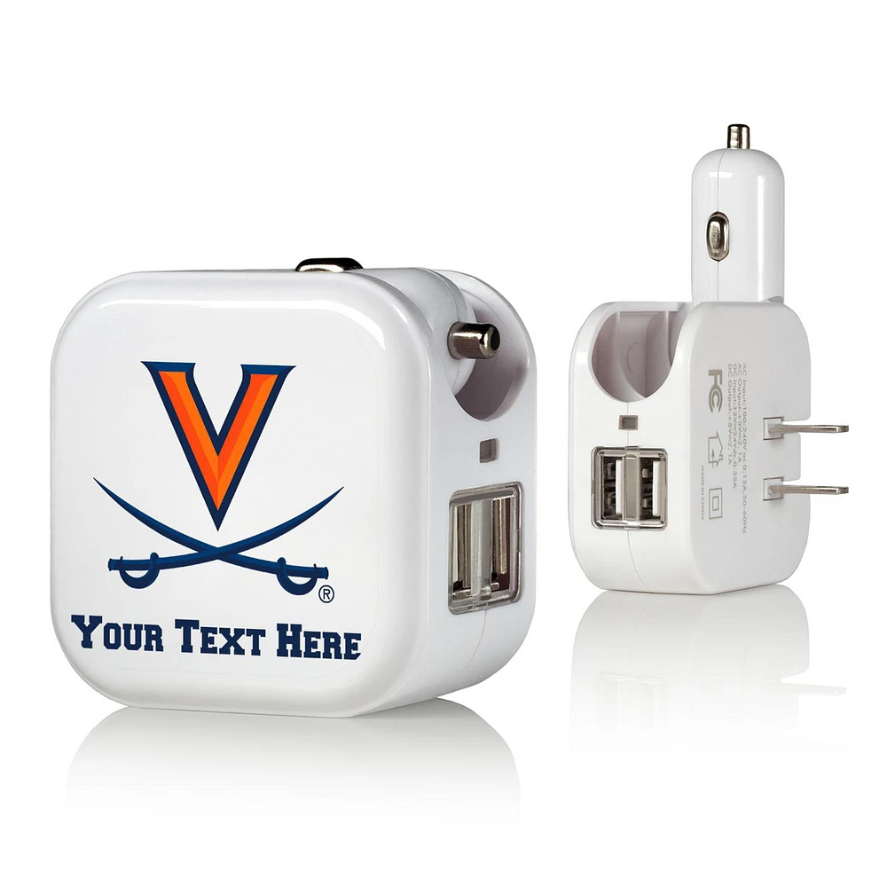 Virginia Cavaliers Personalized 2-In-1 USB Charger