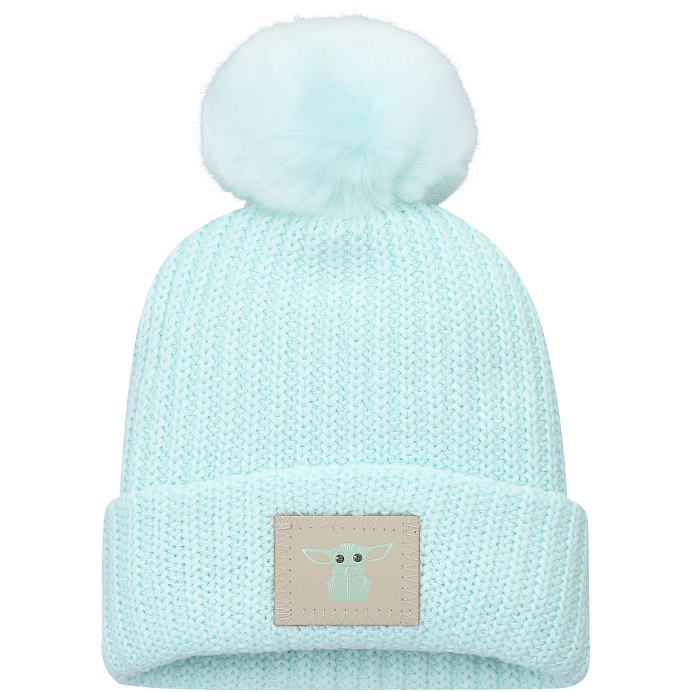 Women's Love Your Melon Mint Star Wars Grogu Cuffed Knit Hat with Pom