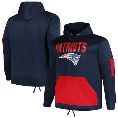 Men's Fanatics Navy New England Patriots Big & Tall Pullover Hoodie