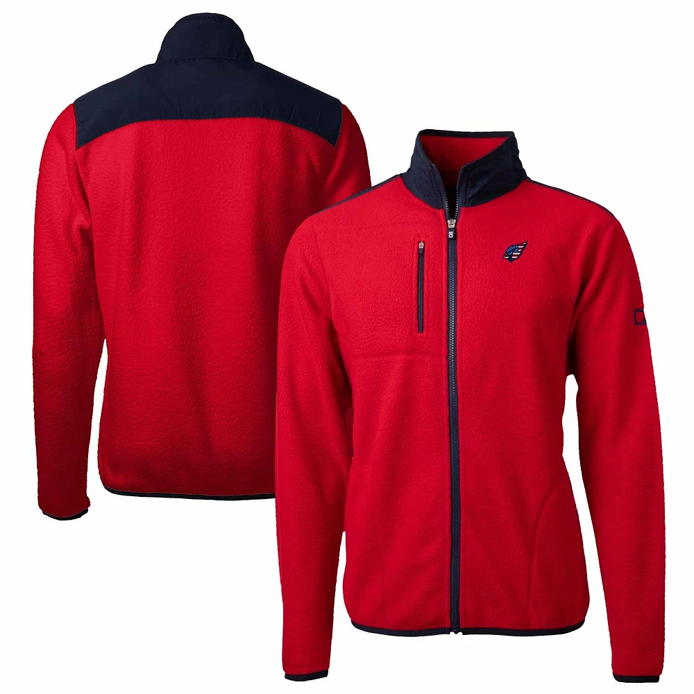 Men's Cutter & Buck Cardinal Arizona Cardinals Americana Big Tall Cascade Eco Sherpa Fleece Full-Zip Jacket