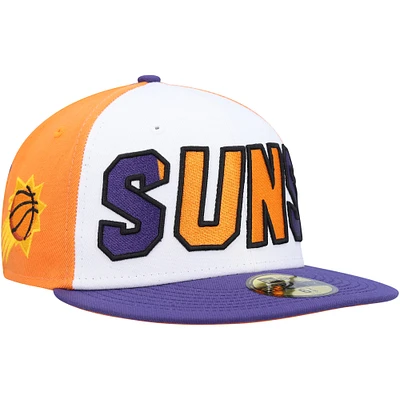 Men's New Era White/Purple Phoenix Suns Back Half 9FIFTY Fitted Hat