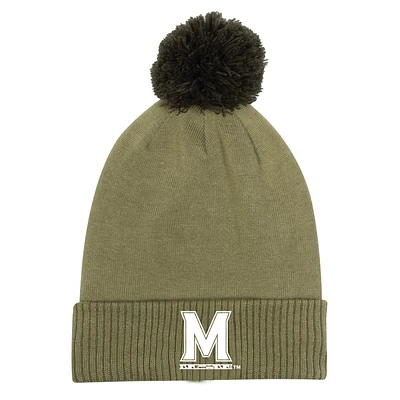 Men's Under Armour Green Maryland Terrapins Freedom Collection Cuffed Knit Hat with Pom