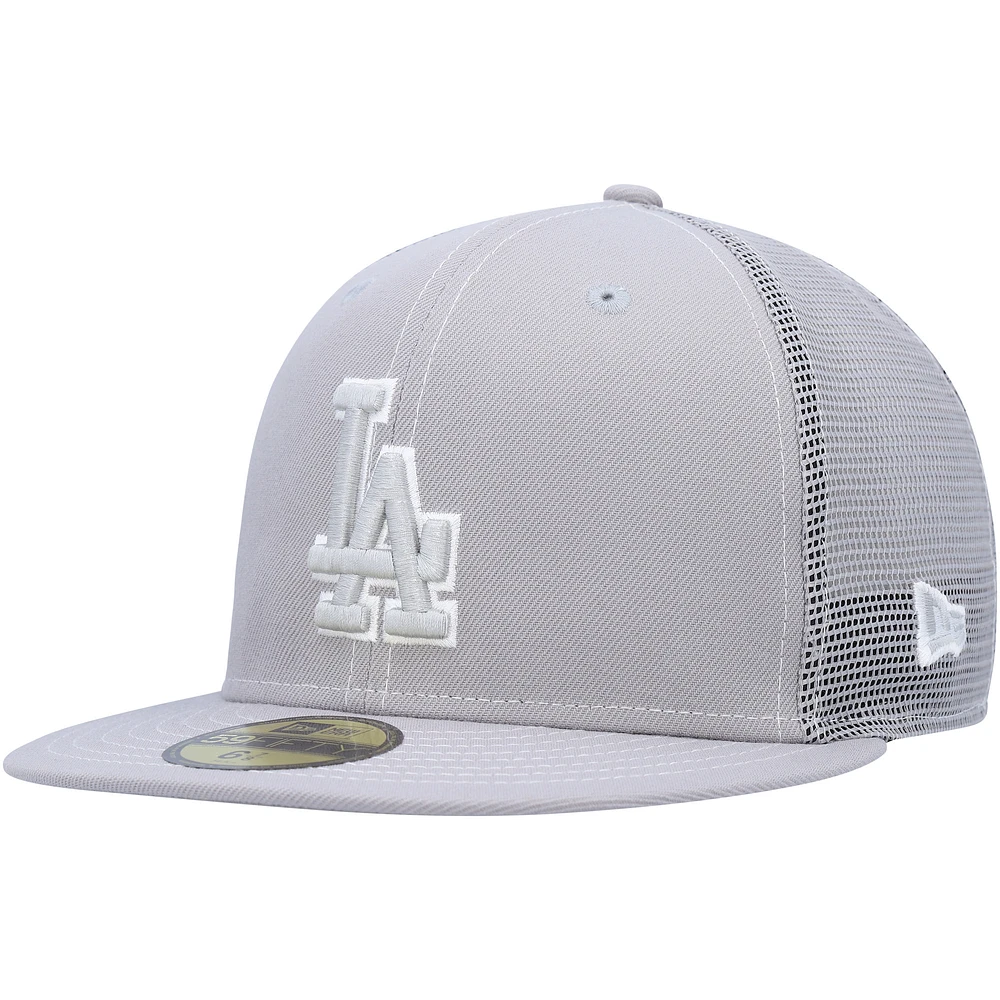 Men's New Era Gray Los Angeles Dodgers 2023 On-Field Batting Practice 59FIFTY Fitted Hat