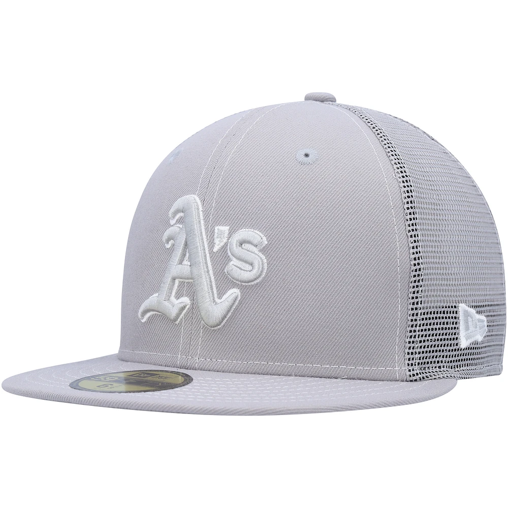 Men's New Era Gray Athletics 2023 On-Field Batting Practice 59FIFTY Fitted Hat