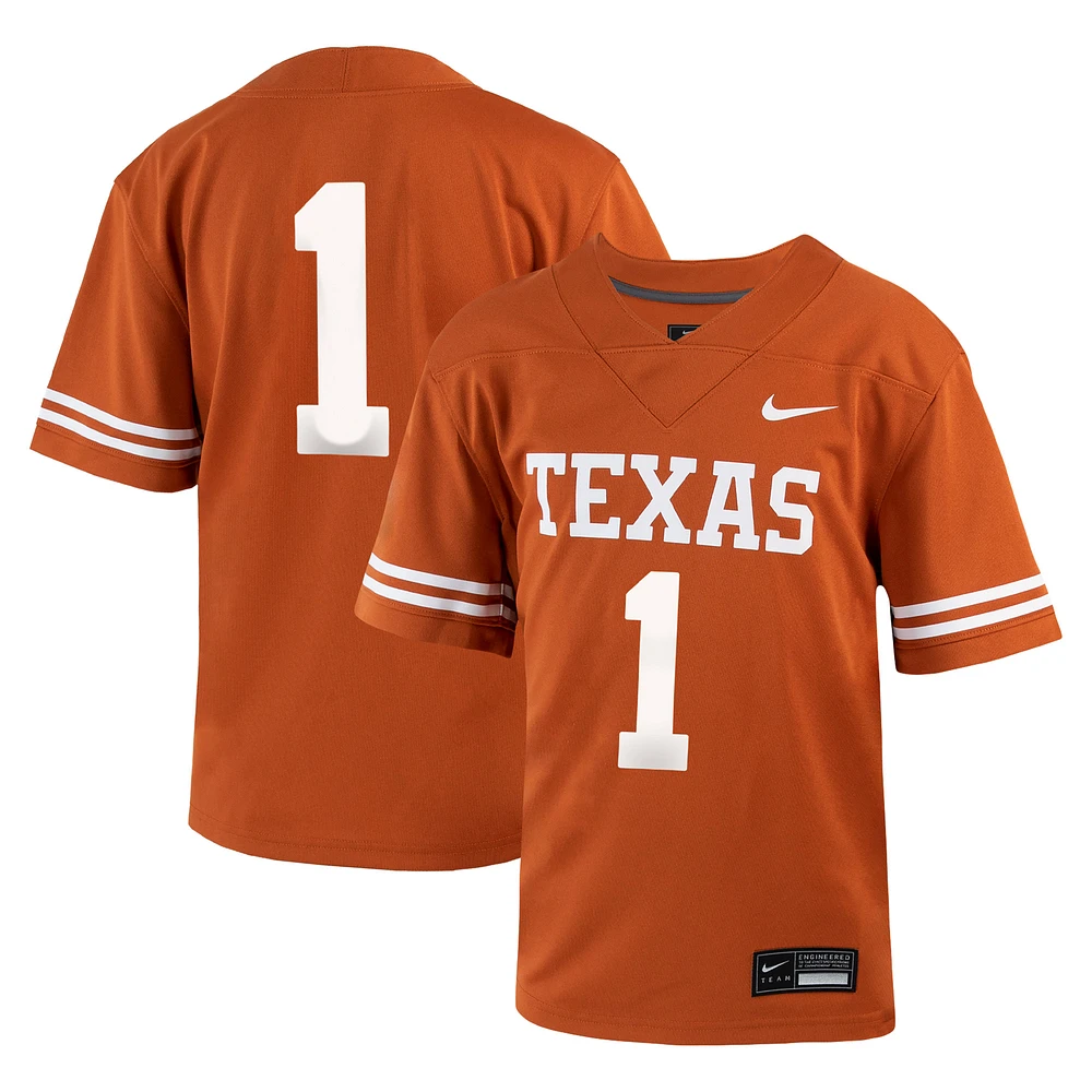 Toddler Nike #1 Texas Orange Longhorns Untouchable Football Jersey