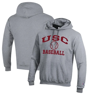 Men's Champion Gray USC Trojans Baseball Icon Pullover Hoodie