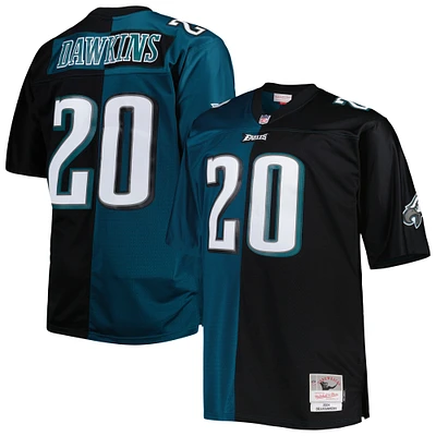 Men's Mitchell & Ness Brian Dawkins Midnight Green/Black Philadelphia Eagles Big & Tall Split Legacy Retired Player Replica Jersey