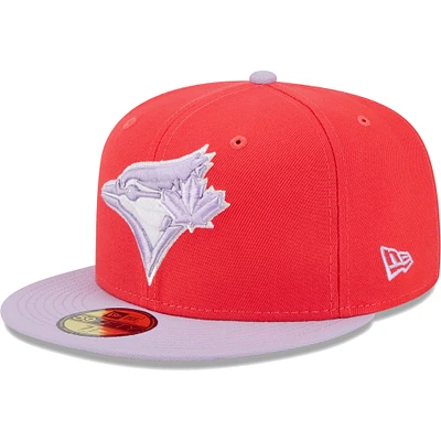 Men's New Era Red/Lavender Toronto Blue Jays Spring Color Two-Tone 59FIFTY Fitted Hat