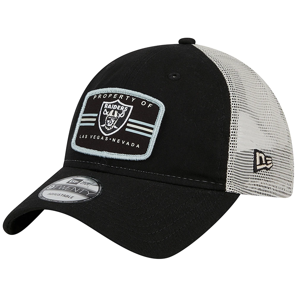 Men's New Era Black Las Vegas Raiders Property Trucker 9TWENTY Adjustable Hat