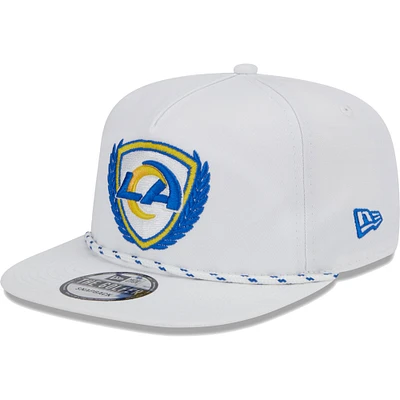 Men's New Era White Los Angeles Rams Tee Golfer 9FIFTY Snapback Hat