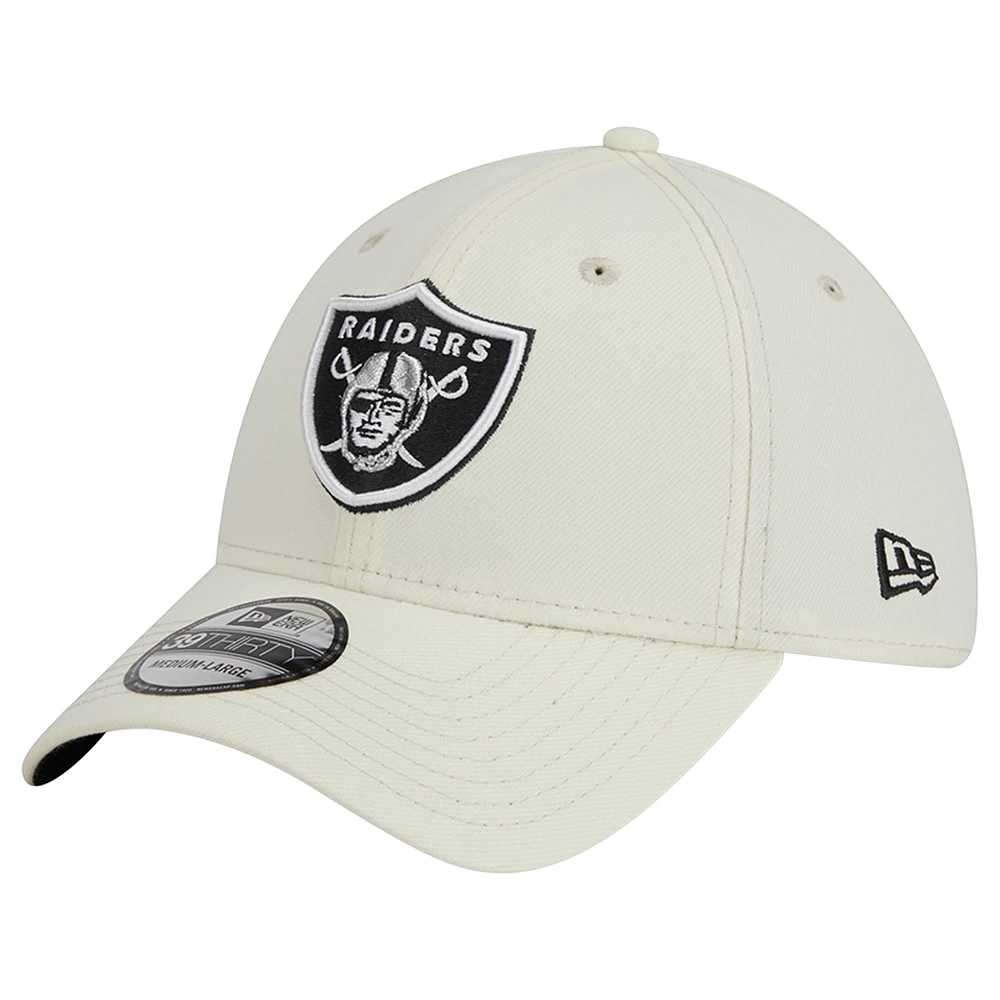 Men's New Era Cream Las Vegas Raiders Classic 39THIRTY Flex Hat