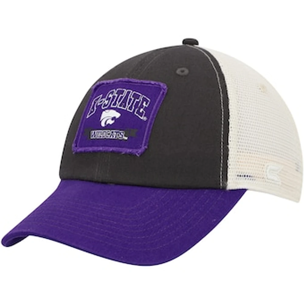 Men's Colosseum Charcoal Kansas State Wildcats Objection Snapback Hat