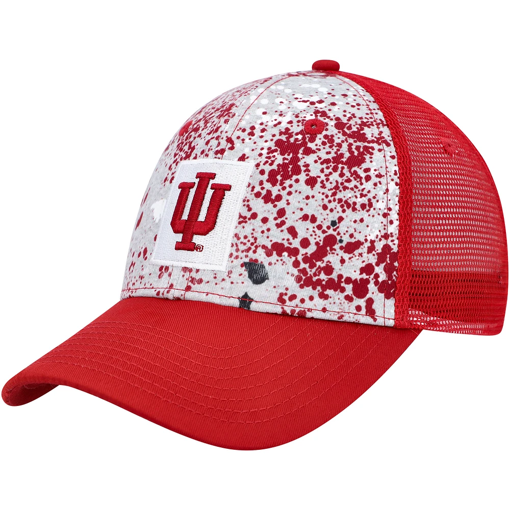 Men's Colosseum Gray/Crimson Indiana Hoosiers Love Fern Trucker Snapback Hat