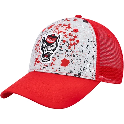 Men's Colosseum Gray/Red NC State Wolfpack Love Fern Trucker Snapback Hat
