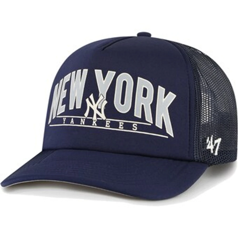 Men's '47 Navy New York Yankees Backhaul Foam Trucker Snapback Hat