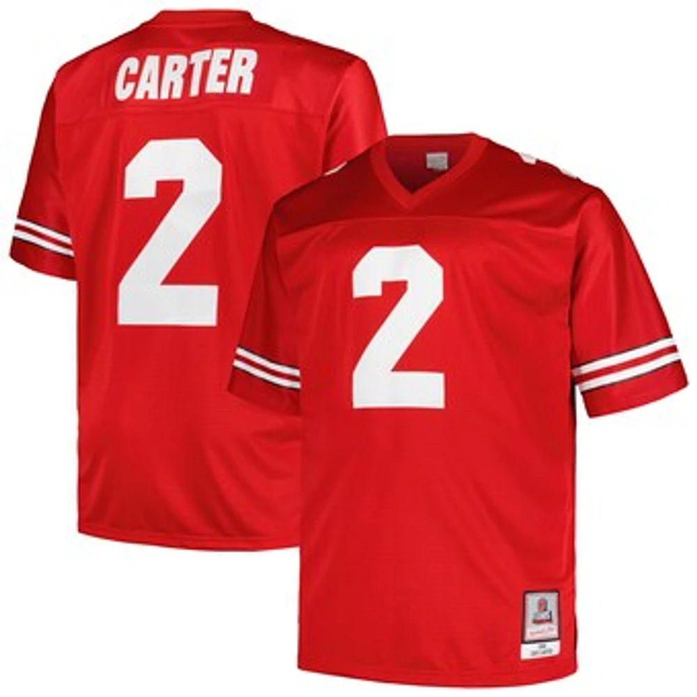 Men's Mitchell & Ness Cris Carter Scarlet Ohio State Buckeyes Big Tall Legacy Jersey