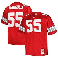 Men's Mitchell & Ness Nick Mangold Scarlet Ohio State Buckeyes Big Tall Legacy Jersey
