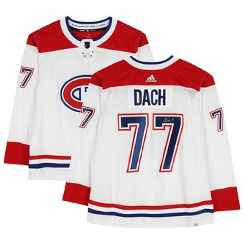 Kirby Dach Montreal Canadiens Autographed White Adidas Authentic Jersey