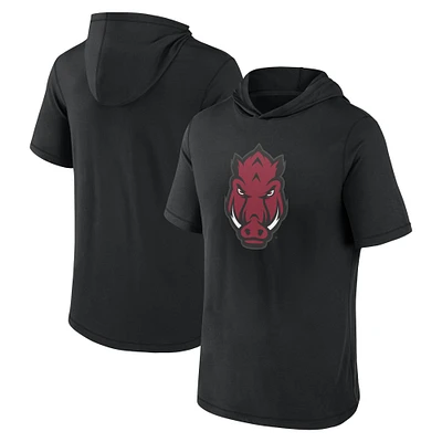 Men's Fanatics Black Arkansas Razorbacks Primary Logo Hoodie T-Shirt