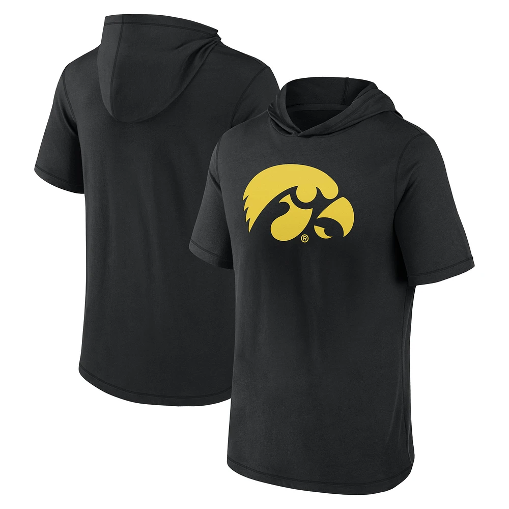 Men's Fanatics Black Iowa Hawkeyes Primary Logo Hoodie T-Shirt