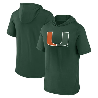 Men's Fanatics Green Miami Hurricanes Primary Logo Hoodie T-Shirt