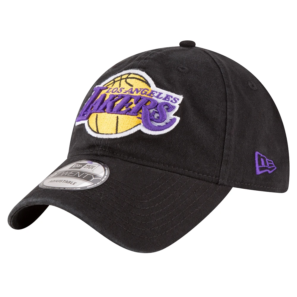 Men's New Era Black Los Angeles Lakers Team 2.0 9TWENTY Adjustable Hat