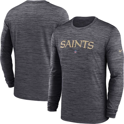 Men's Nike Black New Orleans Saints Sideline Team Velocity Performance Long Sleeve T-Shirt