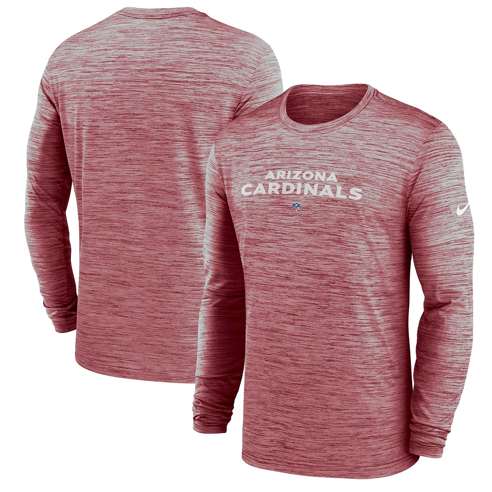 Men's Nike Cardinal Arizona Cardinals Sideline Team Velocity Performance Long Sleeve T-Shirt