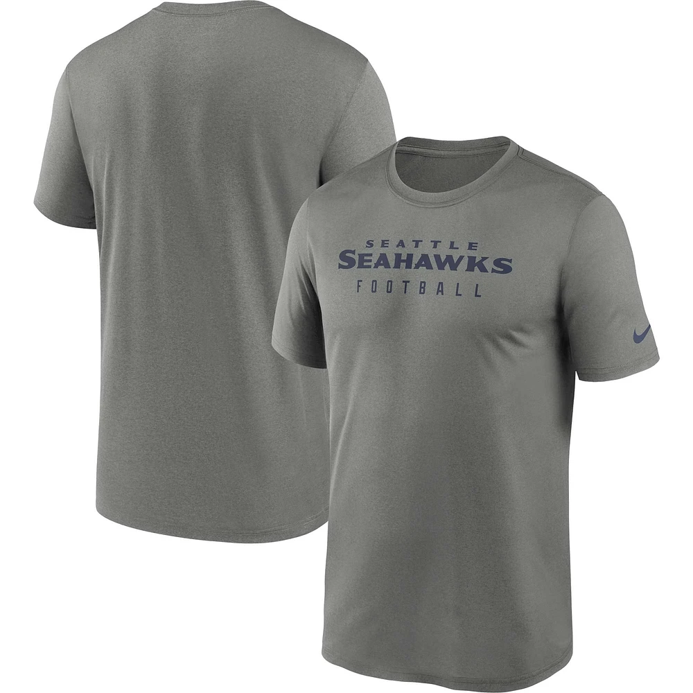 Men's Nike Heather Gray Seattle Seahawks Sideline Legend Performance T-Shirt