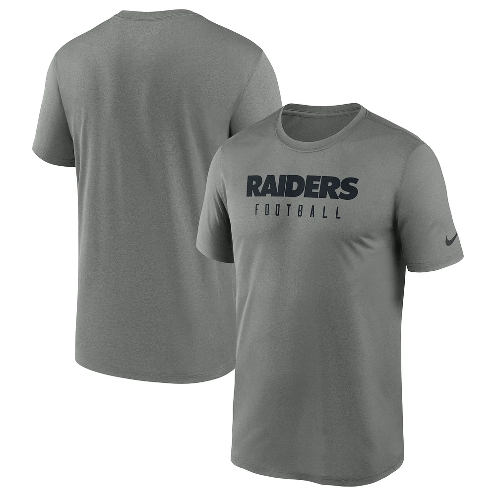 Men's Nike Heather Gray Las Vegas Raiders Sideline Legend Performance T-Shirt