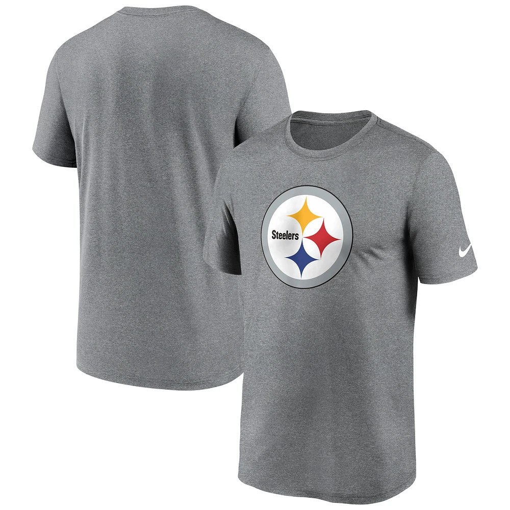 Men's Nike Heather Charcoal Pittsburgh Steelers Primetime Legend Logo Performance T-Shirt