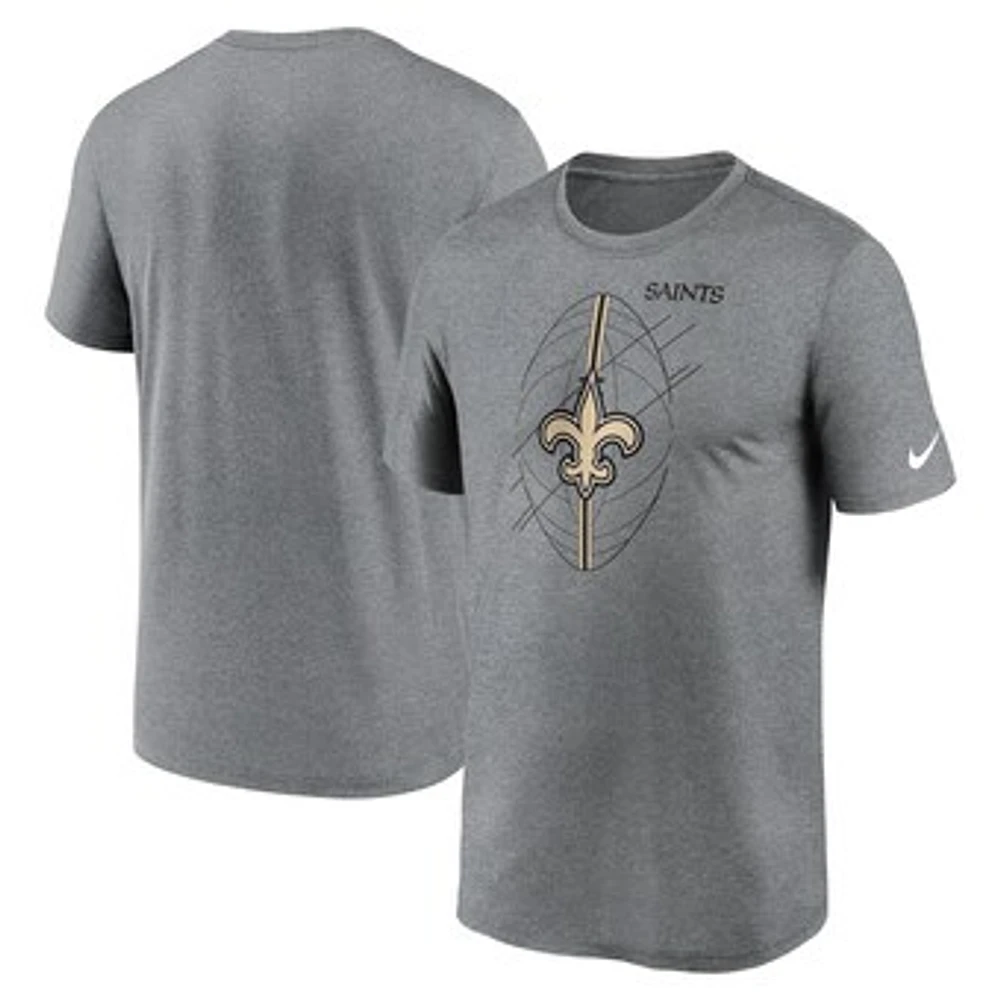 Men's Nike Heather Charcoal New Orleans Saints Legend Icon Performance T-Shirt