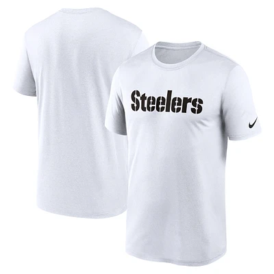 Men's Nike White Pittsburgh Steelers Legend Wordmark Performance T-Shirt
