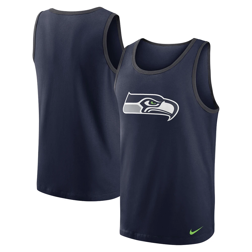 Men's Nike Navy Seattle Seahawks Tri-Blend Tank Top