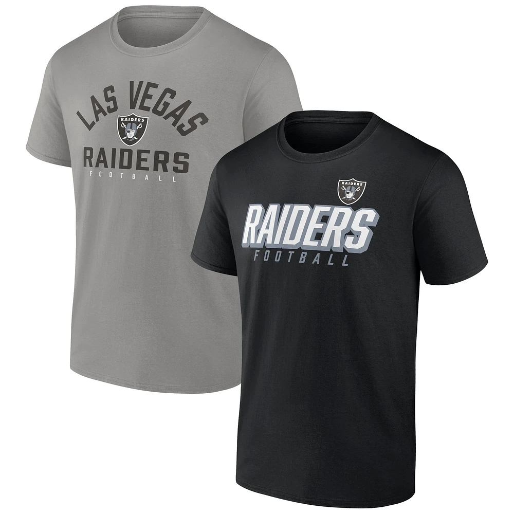 Men's Black/Silver Las Vegas Raiders Player Pack T-Shirt Combo Set