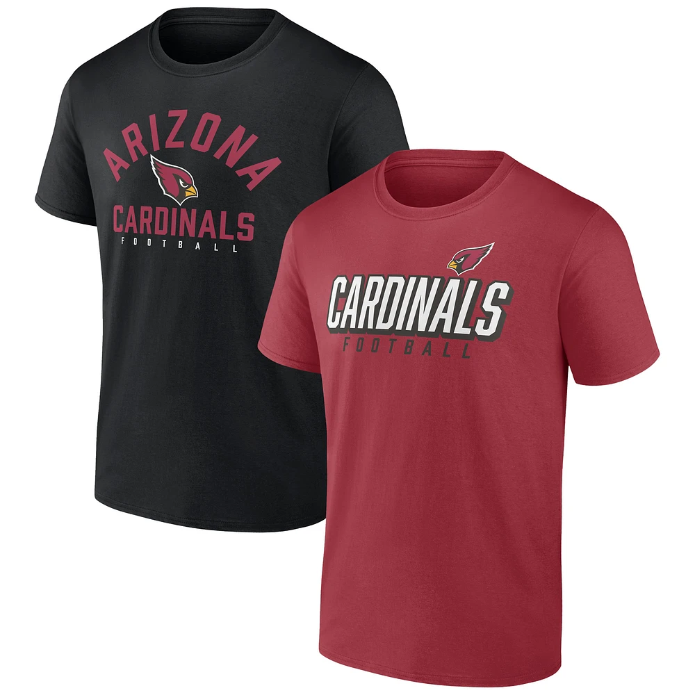 Men's Cardinal/Black Arizona Cardinals Player Pack T-Shirt Combo Set